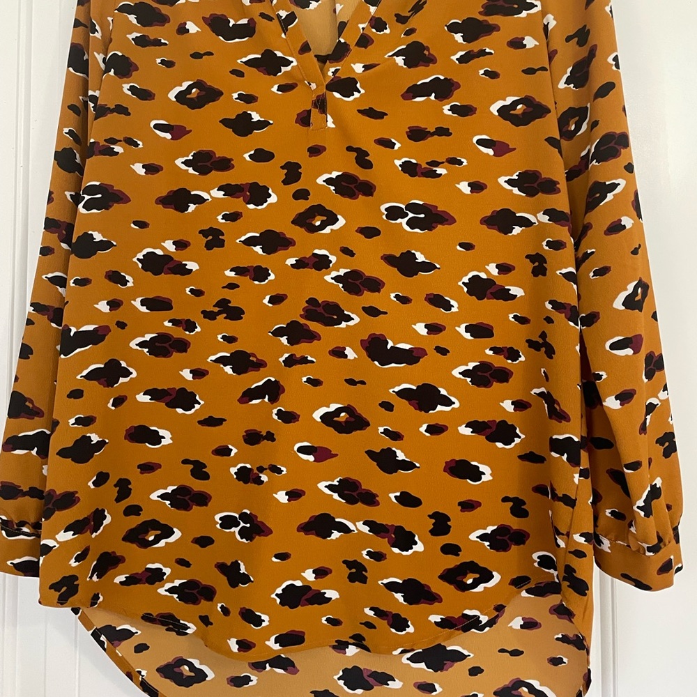 Leopard print tunic blouse. Size Medium